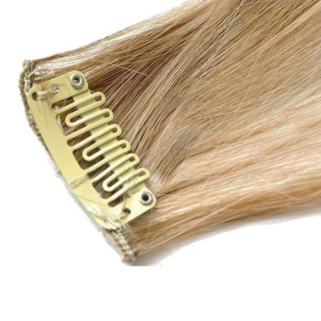 Mèche extension à clips 1 clip 55cm Couleur 6/613 - Châtain clair méché blond