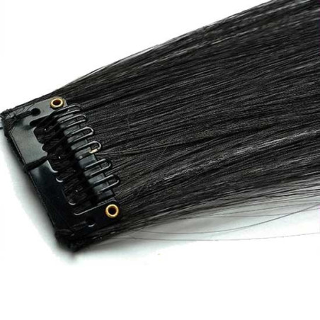 Mèche extension à clips 1 clip 55cm Couleur 2 - Noir Brun