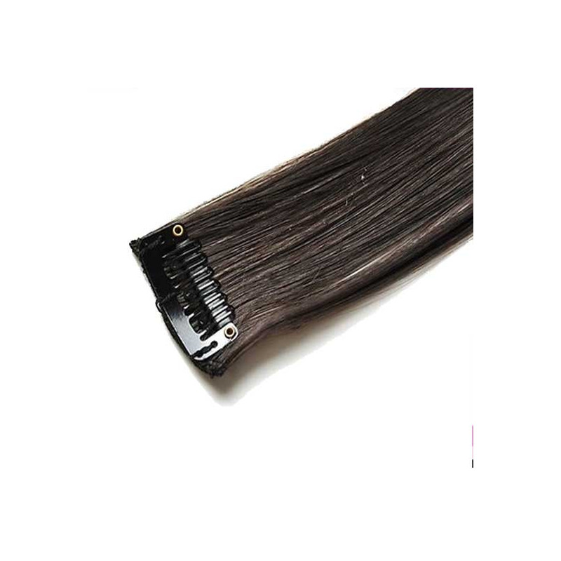 Mèche extension à clips 1 clip 55cm Couleur 4 - Châtain foncé Mèche extension à clips 1 clip 55cm Couleur 4 - Châtain foncé