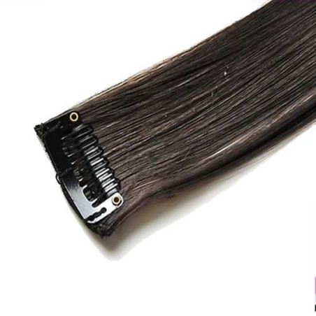 Mèche extension à clips 1 clip 55cm Couleur 4 - Châtain foncé