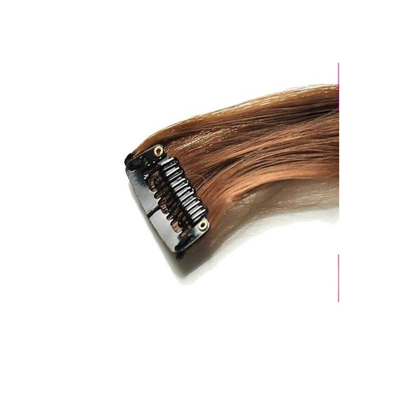 Mèche extension à clips 1 clip 55cm Couleur 6 - Châtain clair Mèche extension à clips 1 clip 55cm Couleur 6 - Châtain clair