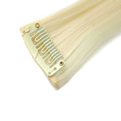 Mèche extension à clips 1 clip 55cm Couleur 613 - Blond platine