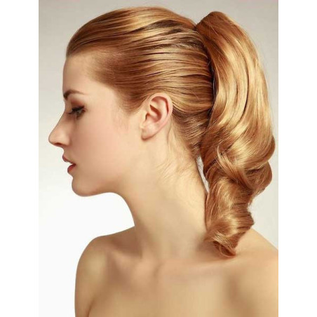 Postiche Queue de cheval Ondulé Couleur Blond caramel