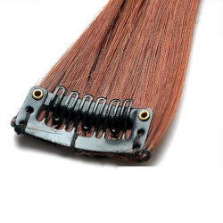 Mèche extension à clips 2 clips 55cm Couleur 30 - Châtain cuivre doux