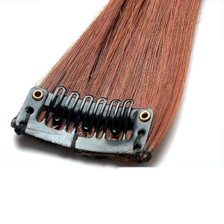 Mèche extension à clips 2 clips 55cm Couleur 30 - Châtain cuivre doux