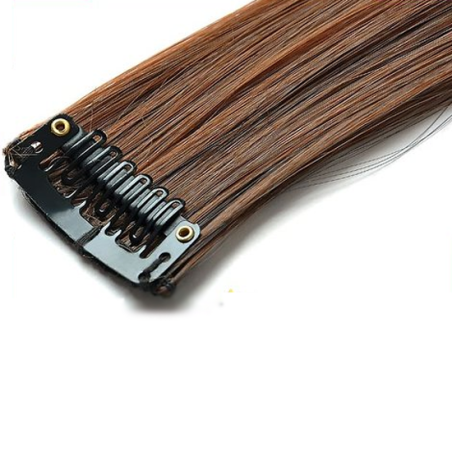 Mèche extension à clips 2 clips 55cm Couleur 1B/30 - Brun méché cuivre