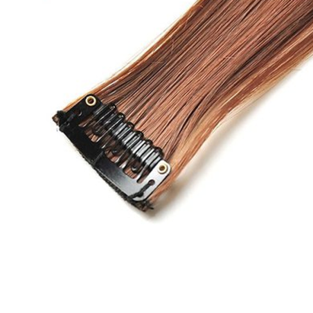 Mèche extension à clips 2 clips 55cm Couleur 4/30 - Châtain méché cuivre