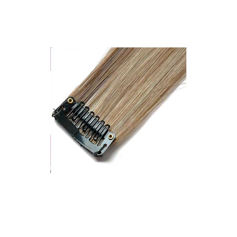 Mèche extension à clips 2 clips 55cm Couleur 4/613 - Châtain foncé méché blond clair Mèche extension à clips 2 clips 55cm Couleur 4/613 - Châtain foncé méché blond clair