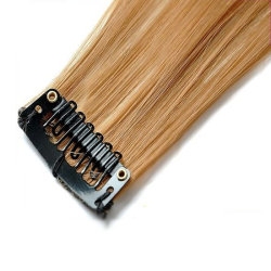 Mèche extension à clips 3 clips 55cm Couleur 14 - Blond foncé