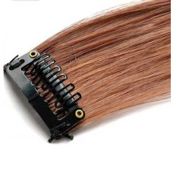 Mèche extension à clips 3 clips 55cm Couleur 5 - Châtain moyen cuivré