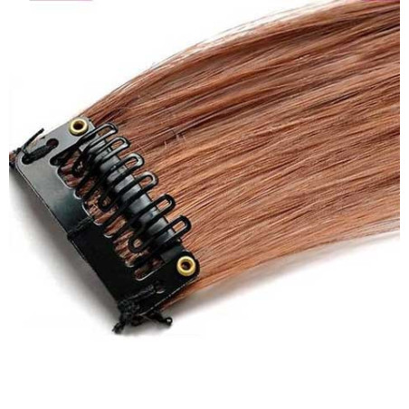 Mèche extension à clips 3 clips 55cm Couleur 5 - Châtain moyen cuivré