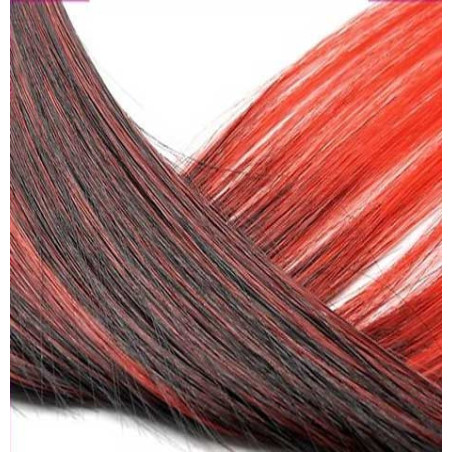 Extension Gardien Color 2 clips 55cm Couleur K6 - Brun méché Rouge / Rouge