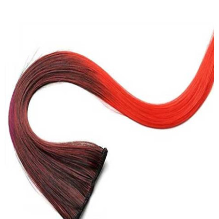 Extension Gardien Color 2 clips 55cm Couleur K6 - Brun méché Rouge / Rouge