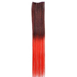 Extension Gardien Color 2 clips 55cm Couleur K6 - Brun méché Rouge / Rouge