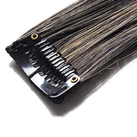 Mèche extension à clips 3 clips 55cm Couleur 1B/27 - Brun méché châtain/blond