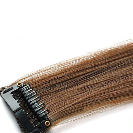 Mèche extension à clips 3 clips 55cm Couleur 8 - Chocolat