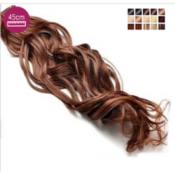Kit 7 bandes extensions de cheveux à clip synthétiques aspect naturel ondulé 45cm