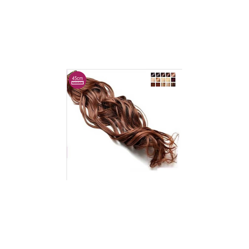 Kit 7 bandes extensions de cheveux à clip synthétiques aspect naturel ondulé 45cm Kit 7 bandes extensions de cheveux à clip synthétiques aspect naturel ondulé 45cm