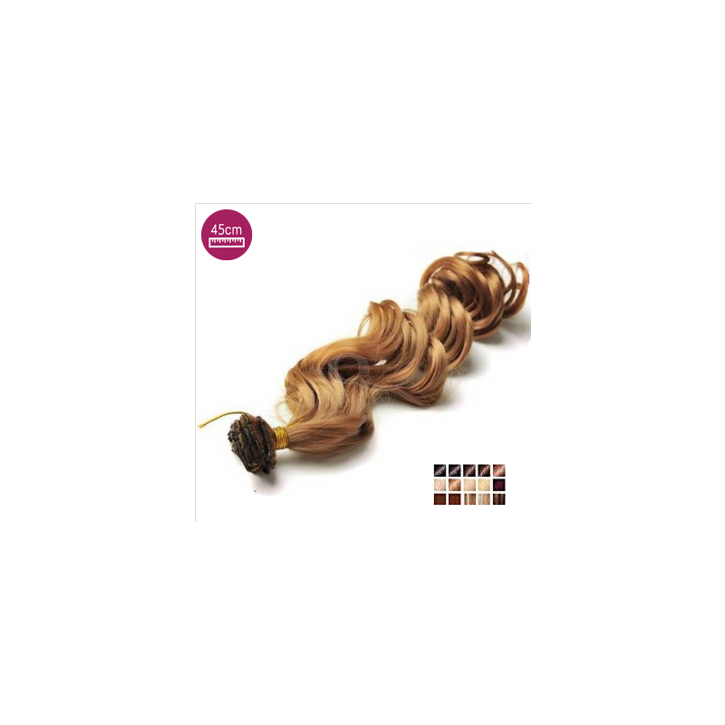 Kit 7 bandes extensions de cheveux à clip synthétiques aspect naturel bouclé 45cm Kit 7 bandes extensions de cheveux à clip synthétiques aspect naturel bouclé 45cm