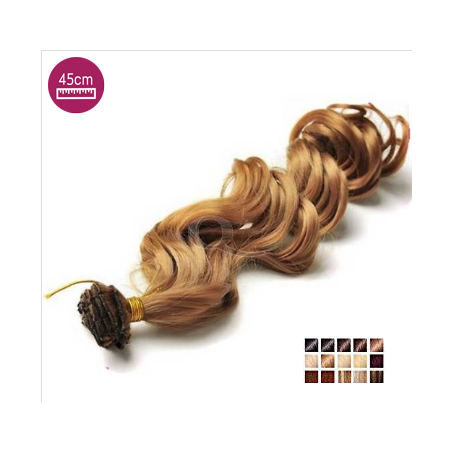 Kit 7 bandes extensions de cheveux à clip synthétiques aspect naturel bouclé 45cm