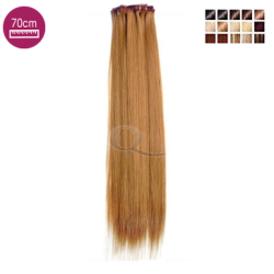 Kit 7 bandes extensions de cheveux à clip synthétiques aspect naturel lisse 70cm