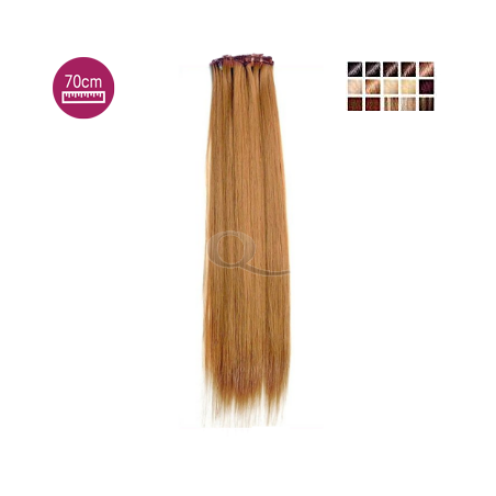 Kit 7 bandes extensions de cheveux à clip synthétiques aspect naturel lisse 70cm