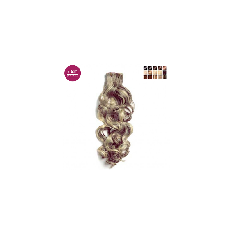 Kit 7 bandes extensions de cheveux à clip synthétiques aspect naturel bouclé 70cm Kit 7 bandes extensions de cheveux à clip synthétiques aspect naturel bouclé 70cm