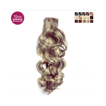 Kit 7 bandes extensions de cheveux à clip synthétiques aspect naturel bouclé 70cm