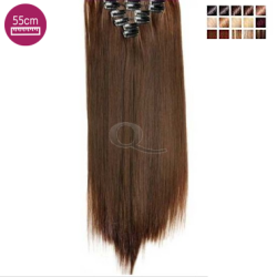 Kit 7 bandes extensions de cheveux à clip Maxi Volume Plus synthétiques lisse 55cm