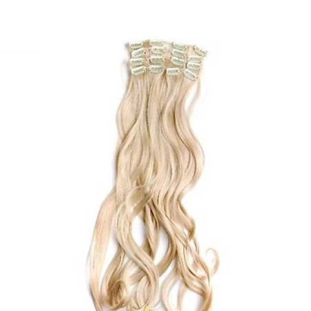Kit 7 bandes extensions de cheveux à clip Maxi Volume Plus synthétiques ondulé 55cm