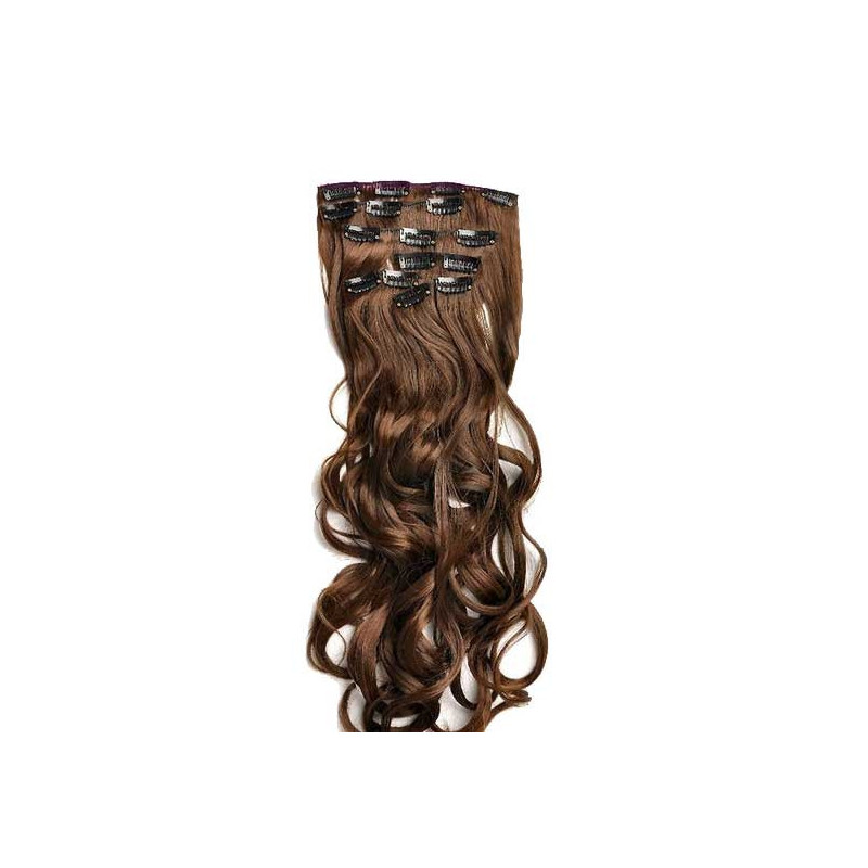 Kit 7 bandes extensions de cheveux à clip Maxi Volume Plus synthétiques ondulé 55cm Kit 7 bandes extensions de cheveux à clip Maxi Volume Plus synthétiques ondulé 55cm