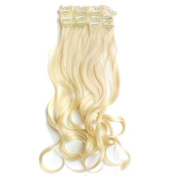 Kit 7 bandes extensions de cheveux à clip Maxi Volume Plus synthétiques ondulé 55cm