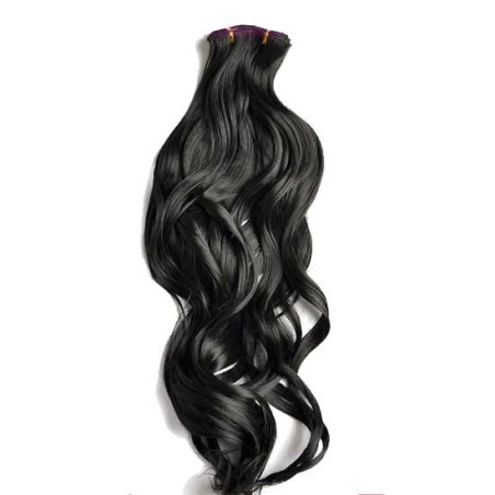 Kit 7 bandes extensions de cheveux à clip Maxi Volume Plus synthétiques ondulé 55cm