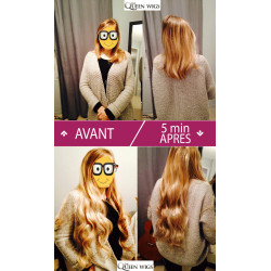 Kit 7 bandes extensions de cheveux à clip Maxi Volume Plus synthétiques ondulé 55cm