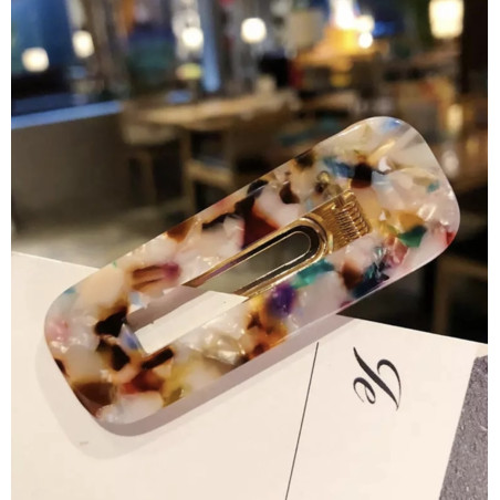barrette pince GRAND FORMAT RECTANGULAIRE MULTICOLORE