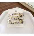 LOT DE BARRETTES PINCE GRAND FORMAT TRANSPARENT  NOIR/DORE