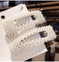 LOT DE BARRETTES PERLES CLIC CLAC GRAND FORMAT EN ACIER ARGENTE 
