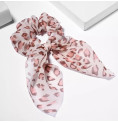 CHOUCHOU AVEC NOEUD IMPRIME LEOPARD ROSE CHOUCHOU AVEC NOEUD IMPRIME LEOPARD ROSE
