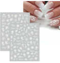 Stickers Ongles Fleur Blanc Autoadhésifs - Décoration Printemps/Été Stickers Ongles Fleur Blanc Autoadhésifs - Décoration Printemps/Été
